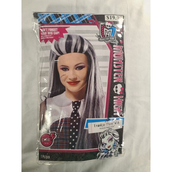 monster high Other - Monster High Frankie Stein Child Wig One Size Black/White Straight WIG119